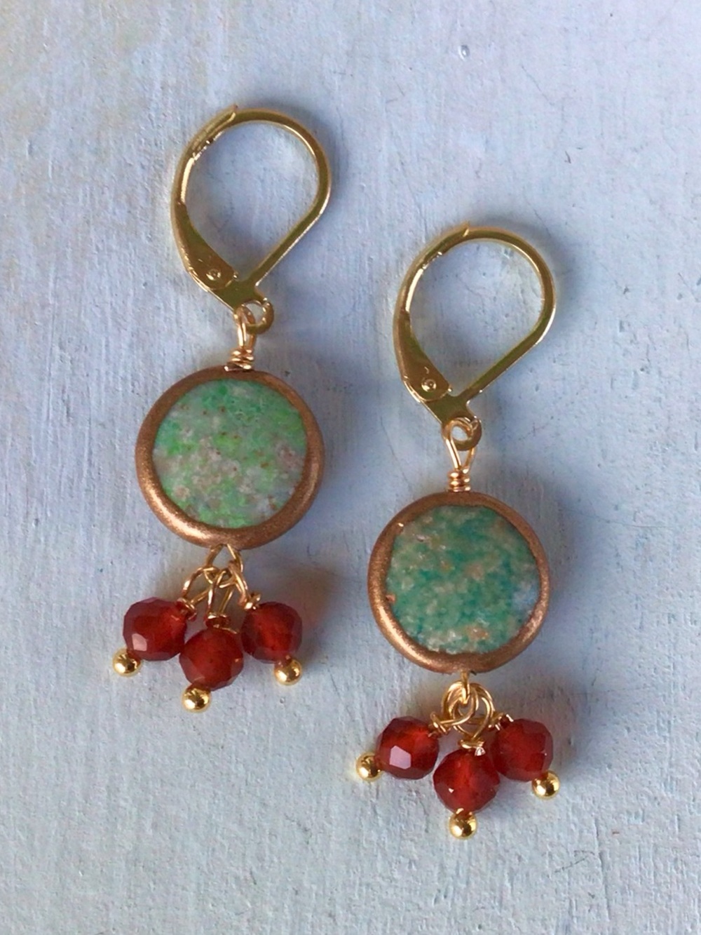 Turquoise Carnelian Sundance Charm Earrings - Picture 8 of 8